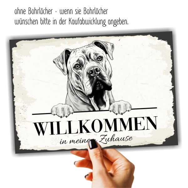 Hundeschild Willkommen Zuhause Cane Corso Schild Achtung Spruch