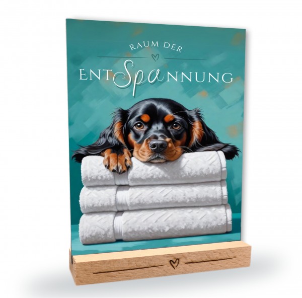 Hundeschild Deko Badezimmer Wellness Cocker Spaniel Schild Spruch