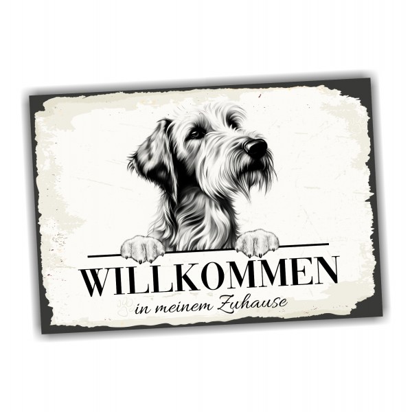 Hundeschild Willkommen Zuhause Irish Wolfhound Schild Achtung Spruch