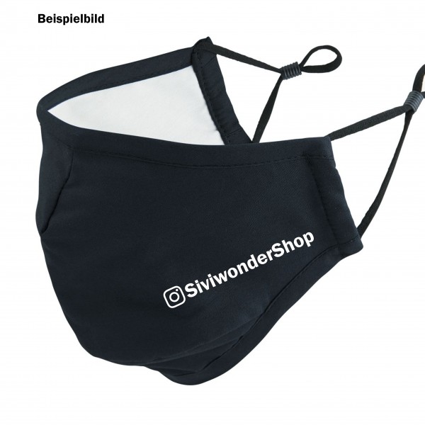 Deine Insta Name Maske Mundschutz Behelfsmaske Face Cover schwarz