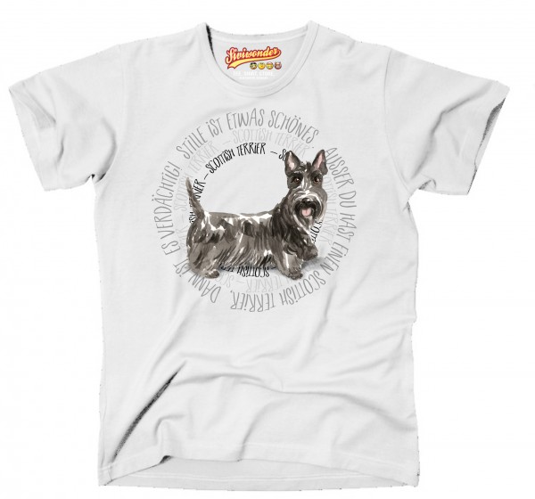 SCOTTISH TERRIER UNISEX T-SHIRT CIRCLE Watercolor by SIVIWONDER