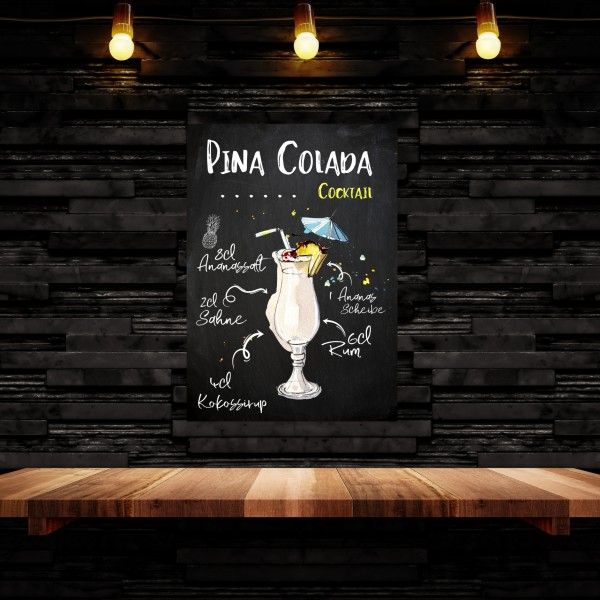 Pina Colada Rezept Schild für deinen Partykeller Türschild Warnschild Privatgrundstück lustiges Spaß Schild happy Design by Siviwonder