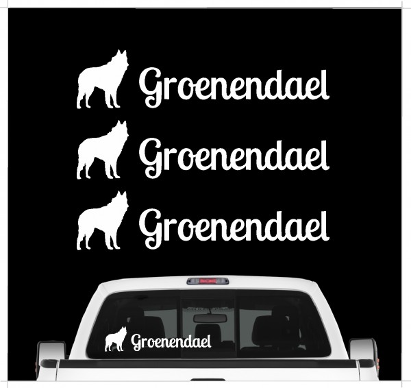 Groenendael Belgischer Schäferhund Berger Belge Sheepdog Dog 3er Set AUTOAUFKLEBER Aufkleber Hunde Hundemotiv by SIVIWONDER