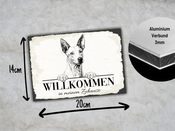 Hundeschild Willkommen Zuhause Podenco Ibicenco Schild Achtung Spruch