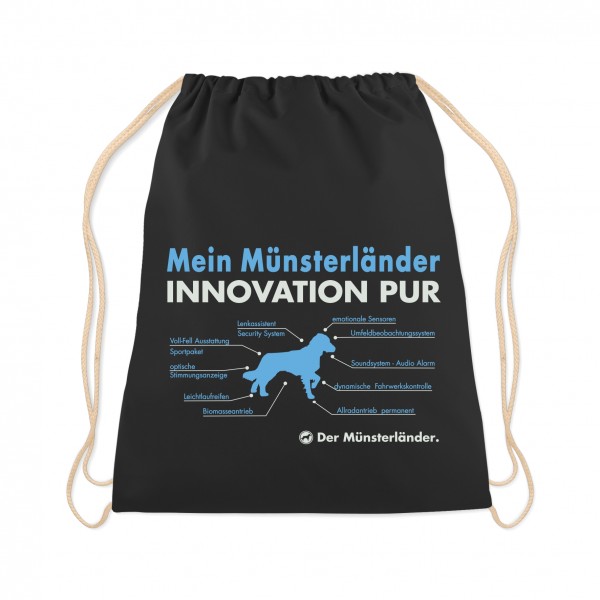 Münsterländer Turnbeutel Innovation Hundemotiv kleiner großer Vorstehhund Schwarz