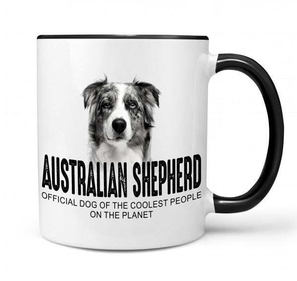 Australian Shepherd Aussie Australischer Schäferhund blue merle Dog cool Leute lustig Dog Tasse Kaffeetasse Kaffeebecher happy Design by Siviwonder