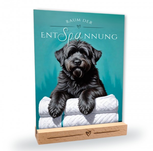 Hundeschild Deko Badezimmer Wellness Bouvier des Flandres Schild Spruch
