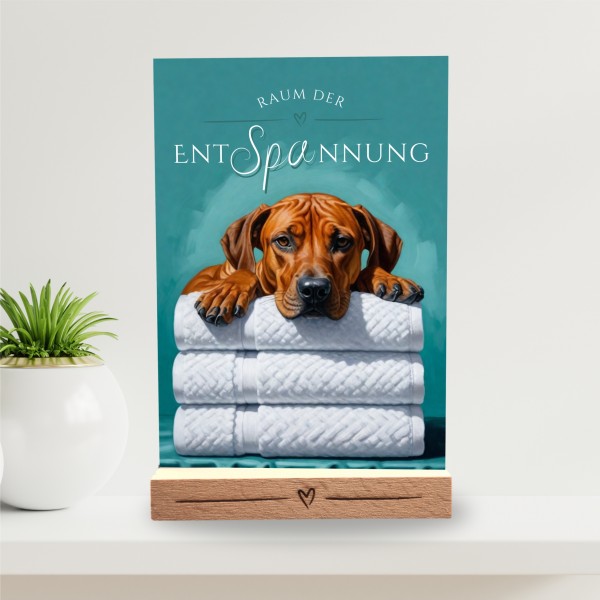 Hundeschild Deko Badezimmer Wellness Rhodesian Ridgeback Schild Spruch