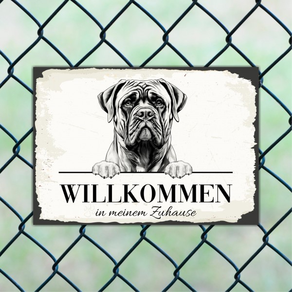 Hundeschild Willkommen Zuhause Bullmastiff Mastiff Schild Achtung