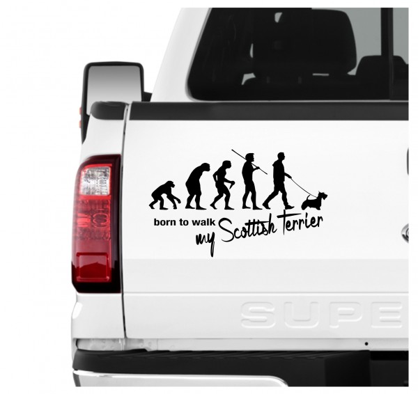 Scottish Terrier Scottie Aberdeen Terrier Scotch Born to Walk Hunde Aufkleber Sticker Autoaufkleber Wandtattoo Tattoo