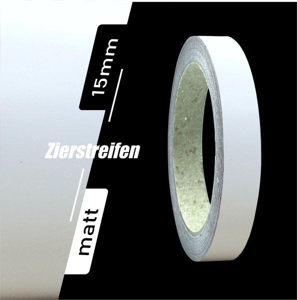Zierstreifen Matt weiß white 15mm in in 10 m Länge für Auto Boot Klebeband Dekorstreifen Tuningstreifen Autofolie Siviwonder