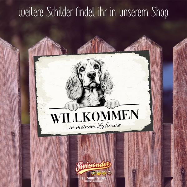 Hundeschild Willkommen Zuhause Bocker Beagle Cocker Schild Achtung