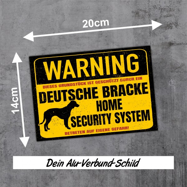 Deutsche Bracke Dog Schild Warning Security System Türschild Hundeschild Warnschild