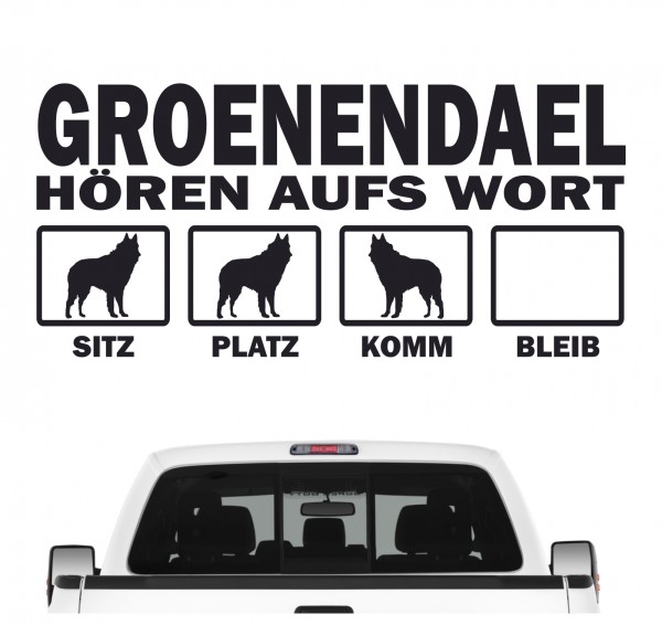 Groenendael Belgischer Schäferhund Berger Belge Sheepdog Hört aufs Wort Hunde Aufkleber Sticker Autoaufkleber Wandtattoo Tattoo