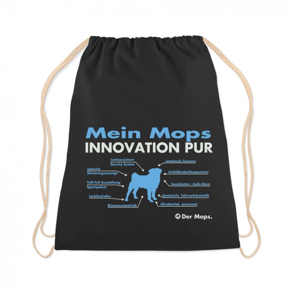 Mops Turnbeutel Innovation Hundemotiv Chinese Pug Dutch Bulldog Dog Schwarz