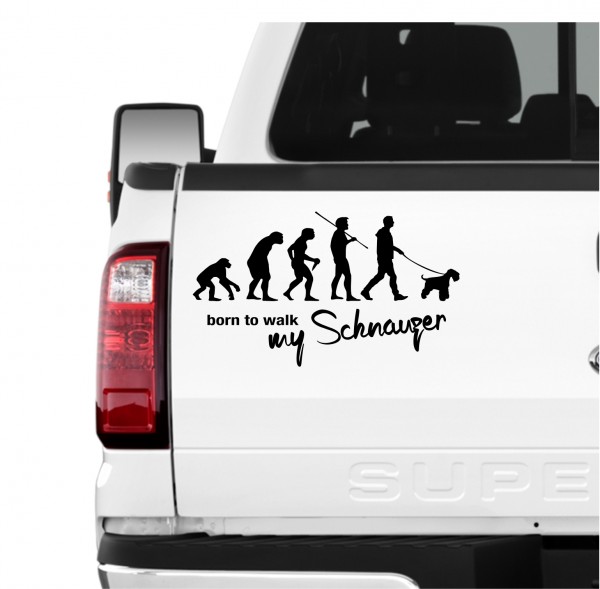 Schnauzer Mittelschnauzer Zwergschnauzer Mittel Zwerg Born to Walk Hunde Aufkleber Sticker Autoaufkleber Wandtattoo Tattoo