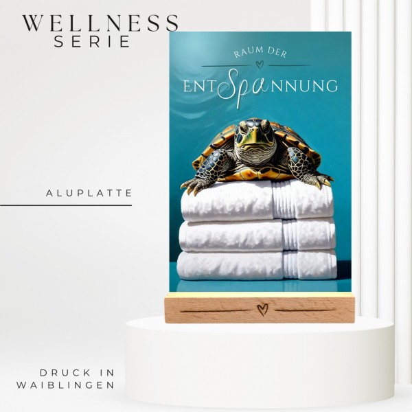 Schildkröte Schild Wellness Handtuch Entspannung Schild Spruch