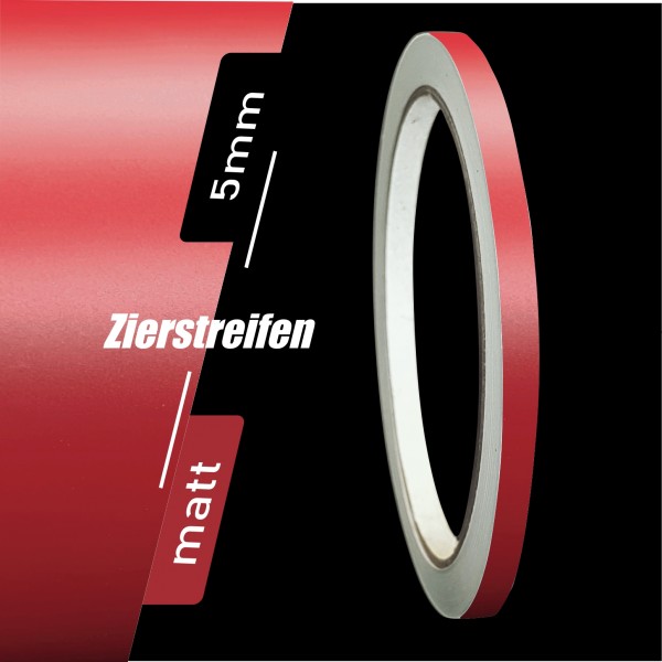 Zierstreifen Matt dunkelrot rot dunkel 5mm in in 10 m Länge für Auto Boot Klebeband Dekorstreifen Tuningstreifen Autofolie Siviwonder
