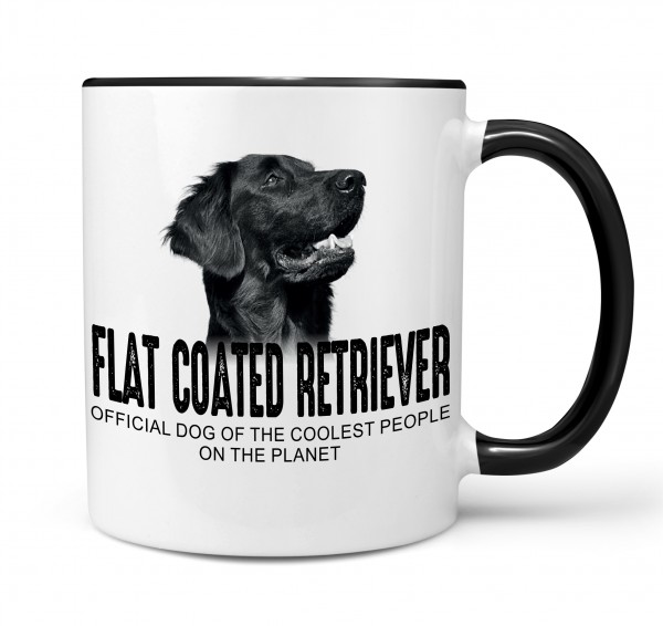Flat Coated Retriever Flattie Flatcoat der Glatthaarige Retriever Flatte Dog Tasse Kaffeetasse Kaffeebecher happy Design by Siviwonder