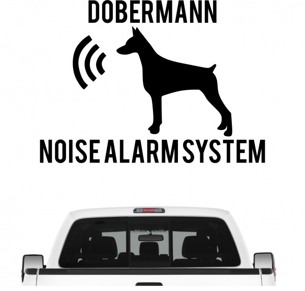 Dobermann Kupiert Noise Alarmsystem Auto Aufkleber Hund Folie Wandtattoo Tattoo Sticker Dobi Dobie Doberman Pinscher