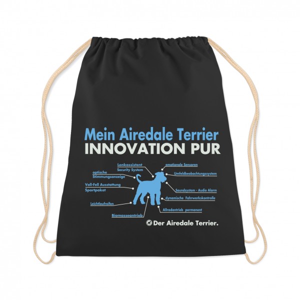 Airedale Terrier Turnbeutel Innovation Hundemotiv Airdale Dog Schwarz