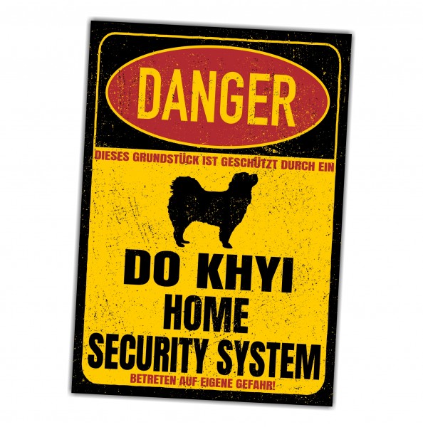 Do Khyi Tibet Dogge Tibetmastiff Mastiff Dog Türschild Danger Security System Warnschild Hund Schilder Hundeschild happy Design by Siviwonder