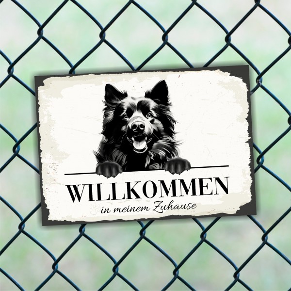 Hundeschild Willkommen Zuhause Schwedischer Lapphund Spitz Schild Achtung Spruch