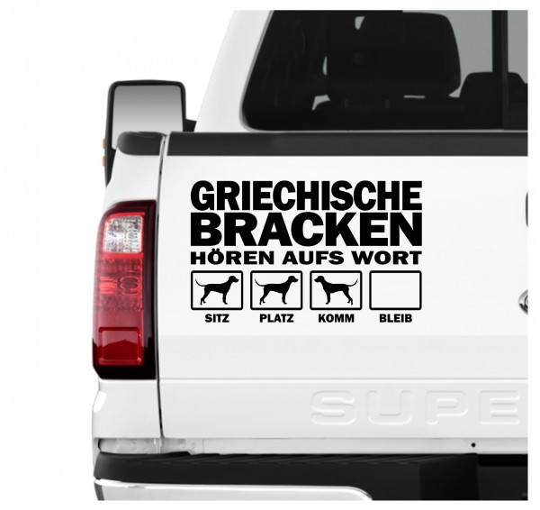 Griechische Bracke Hört aufs Wort Hunde Aufkleber Sticker Autoaufkleber Wandtattoo Tattoo