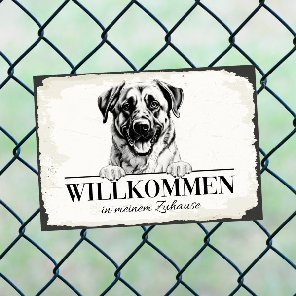 Hundeschild Willkommen Zuhause Anatolischer Hirtenhund Schild Achtung