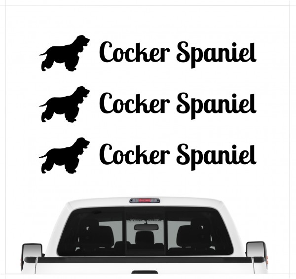 Cocker Spaniel Cockie Spanier English Dog 3er Set AUTOAUFKLEBER Aufkleber Hunde Hundemotiv by SIVIWONDER