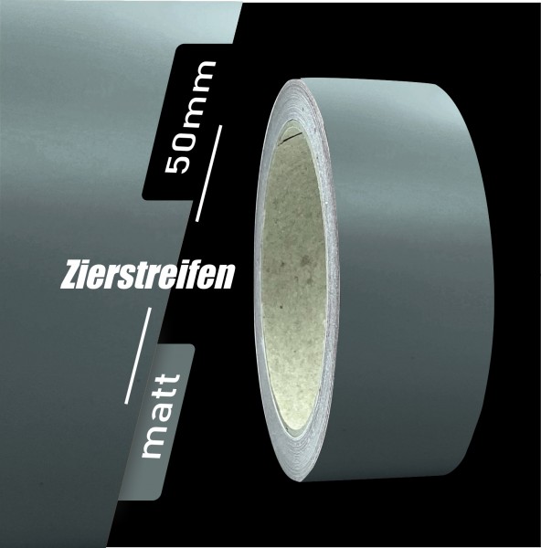 Zierstreifen Matt grau - dunkelgrau grey 50mm in in 10 m Länge für Auto Boot Klebeband Dekorstreifen Tuningstreifen Autofolie Siviwonder