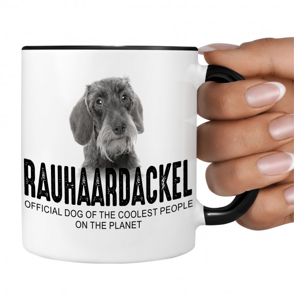 Rauhaardackel Dackel Teckel Dachshund Rauhhaardackel Dog Tasse Kaffeetasse Kaffeebecher happy Design by Siviwonder