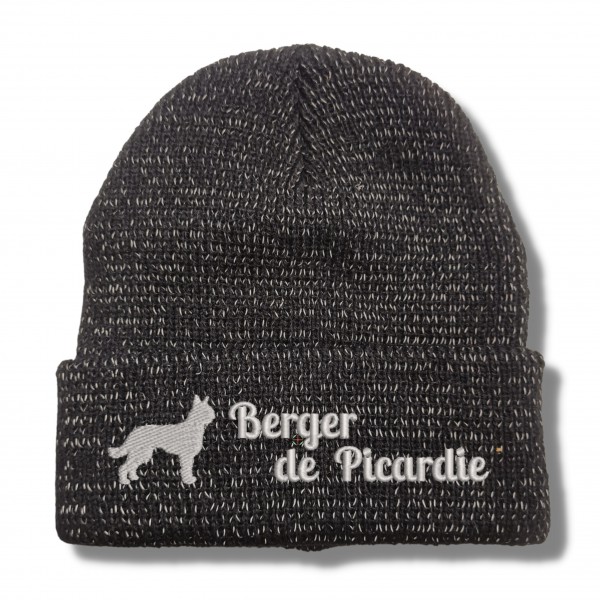 Berger de Picardie reflektierende Mütze Spitz Stickerei Hund Winter Strickmütze reflex Beanie warm
