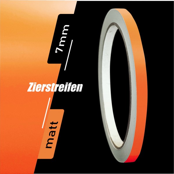 Zierstreifen Matt orange 7mm in in 10 m Länge für Auto Boot Klebeband Dekorstreifen Tuningstreifen Autofolie Siviwonder