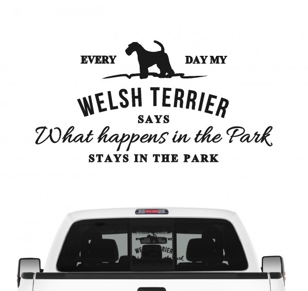 Welsh Terrier Vintage Hundeaufkleber Hundemotiv Auto Folie Welshi