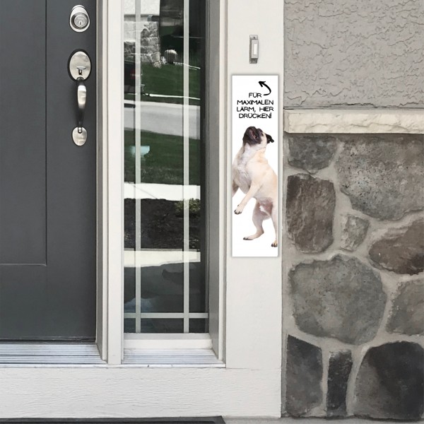 Mops Pug Carlino Chinese pug Dutch bulldog Dutch mastiff Mini mastiff Carlin Doguillo Dog Türschild Warnschild Hundeschild Schildr happy Design by Siviwonder