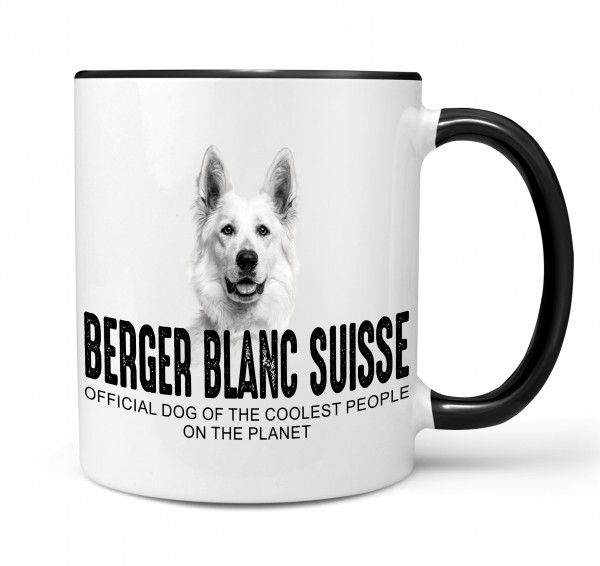 Berger Blanc Suisse Schweizer Schäferhund weißer Dog cool Leute lustig Dog Tasse Kaffeetasse Kaffeebecher happy Design by Siviwonder