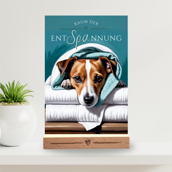 Hundeschild Deko Badezimmer Wellness Jack Russell Terrier Schild Spruch