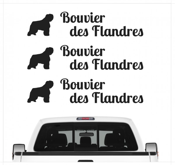 Bouvier des Flandres der Flandrische Treibhund Flanders Dog 3er Set AUTOAUFKLEBER Aufkleber Hunde Hundemotiv by SIVIWONDER