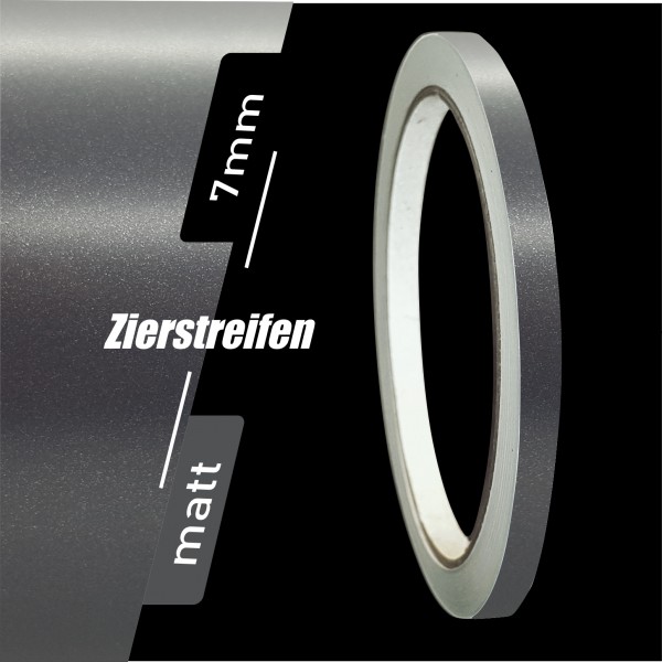 Zierstreifen Matt anthrazit metallic 7mm in in 10 m Länge für Auto Boot Klebeband Dekorstreifen Tuningstreifen Autofolie Siviwonder
