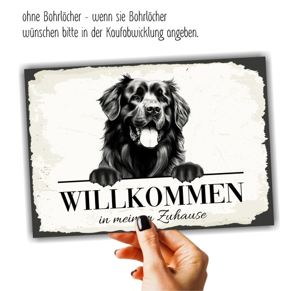 Hundeschild Willkommen Zuhause Neufundländer NeufiSchild Achtung Spruch