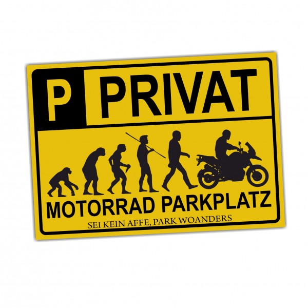 Motorrad Privatparkplatz parken verboten. Privatparkplatz Privatgrundstück Hinweisschild Parkplatz freihalten -