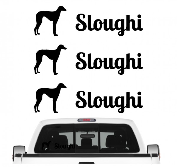 Sloughi Windhund Berber Greyhound Marokko arabischer Dog 3er Set AUTOAUFKLEBER Aufkleber Hunde Hundemotiv by SIVIWONDER