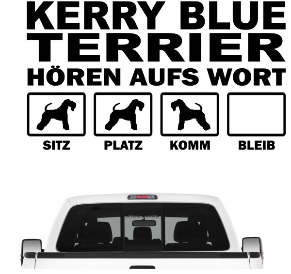 Kerry Blue Terrier Irish Hört aufs Wort Hunde Aufkleber Sticker Autoaufkleber Wandtattoo Tattoo
