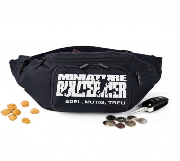 Miniature Bullterrier Hundesport Bully Hundemotiv Gürteltasche Hund Stickerei