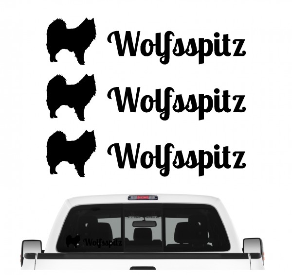 Wolfsspitz Keeshond Kees Deutscher Spitz Spitze Dog 3er Set AUTOAUFKLEBER Aufkleber Hunde Hundemotiv by SIVIWONDER