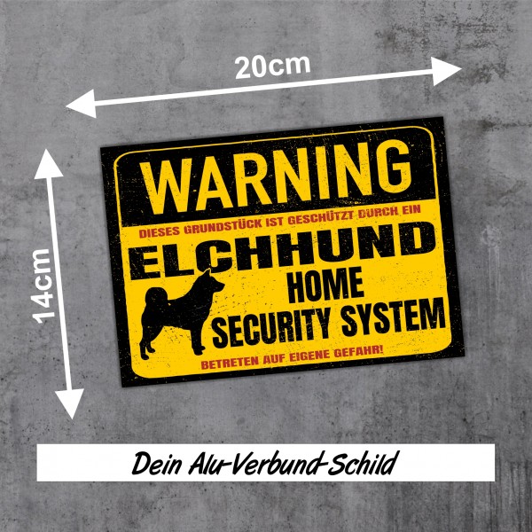Elchhund Elch Jagdhund Dog Schild Warning Security System Türschild Hundeschild Warnschild