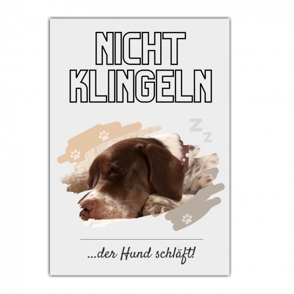 Deutsch Kurzhaar DK Hund nicht klingeln schlafen Schild Dog Hund Spruch Türschild Hundeschild Wall Art Gefährte