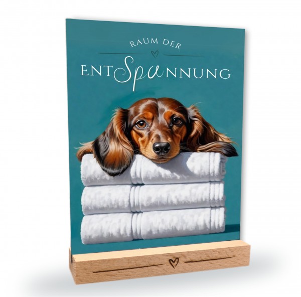 Hundeschild Deko Badezimmer Wellness Dackel Teckel Schild Spruch