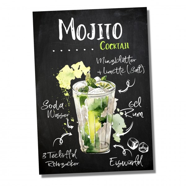 Mojito Rum Rezept Schild für deinen Partykeller Türschild Warnschild Privatgrundstück lustiges Spaß Schild happy Design by Siviwonder